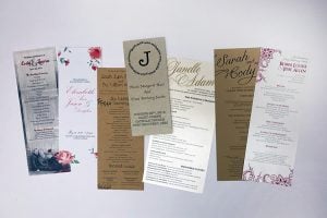 Wedding & Events Printing samples