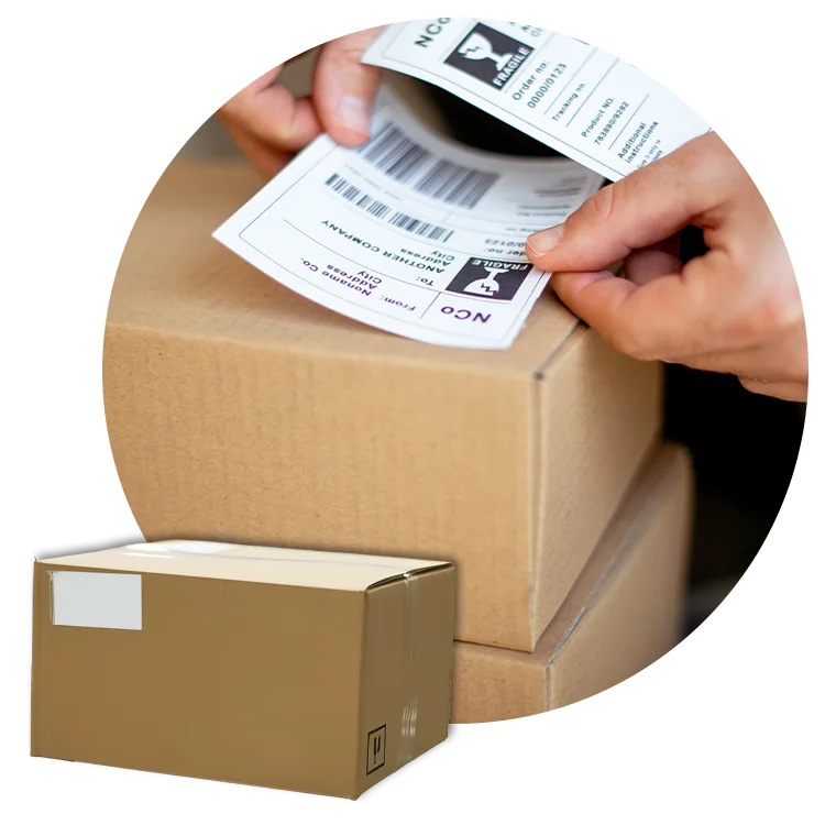 fulfillment graphic with boxes and labels
